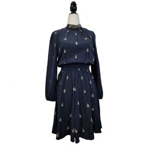 Juicy Couture  Embellished long sleeve silk dress